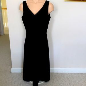 NWT Talbots Lined Irish Linen Black A Line Sleeveless Dress, Size 8